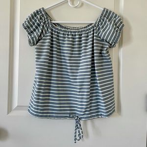 Madewell Off the Shoulder Striped Top S